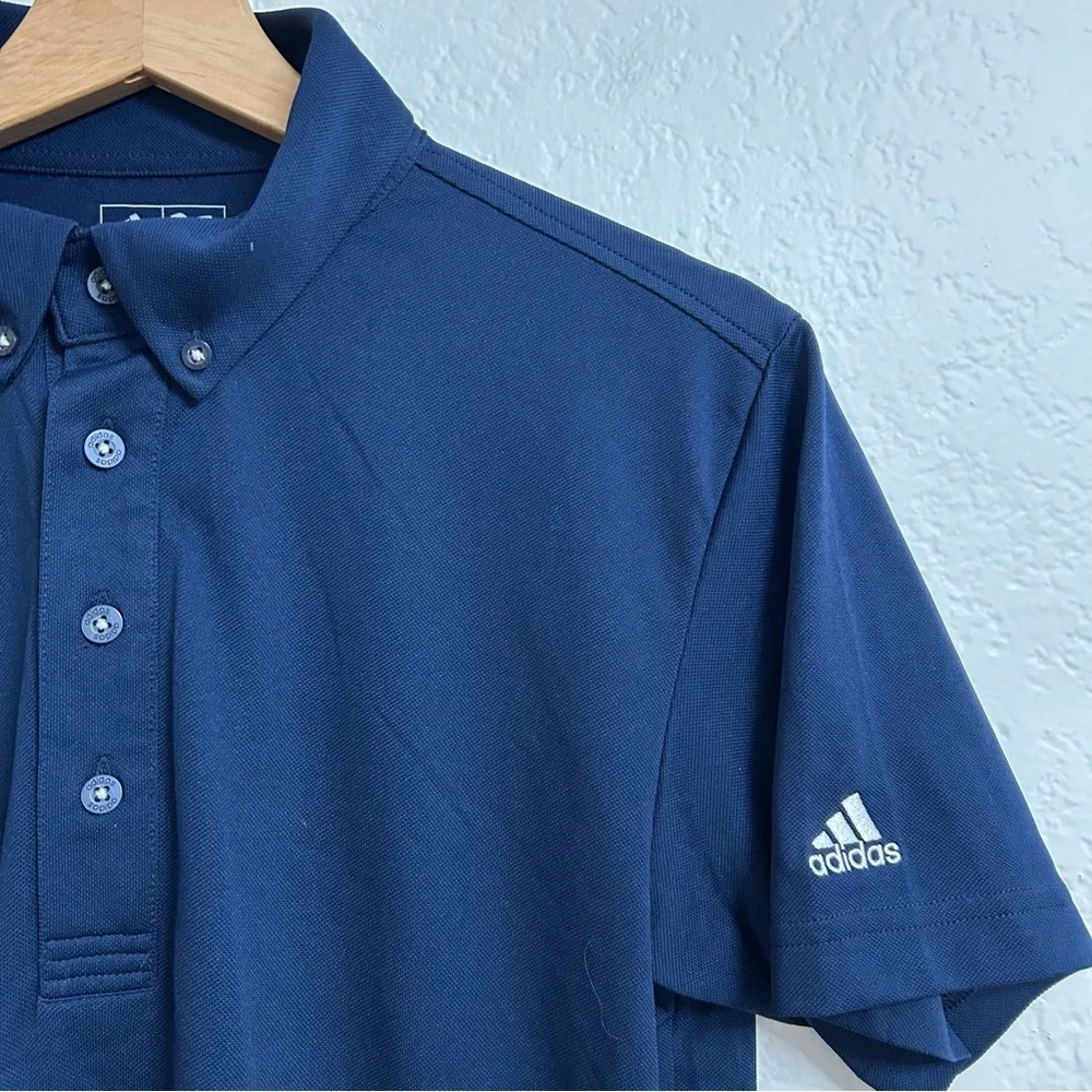Adidas Navy Blue Oxford Golf Polo, Size S‎